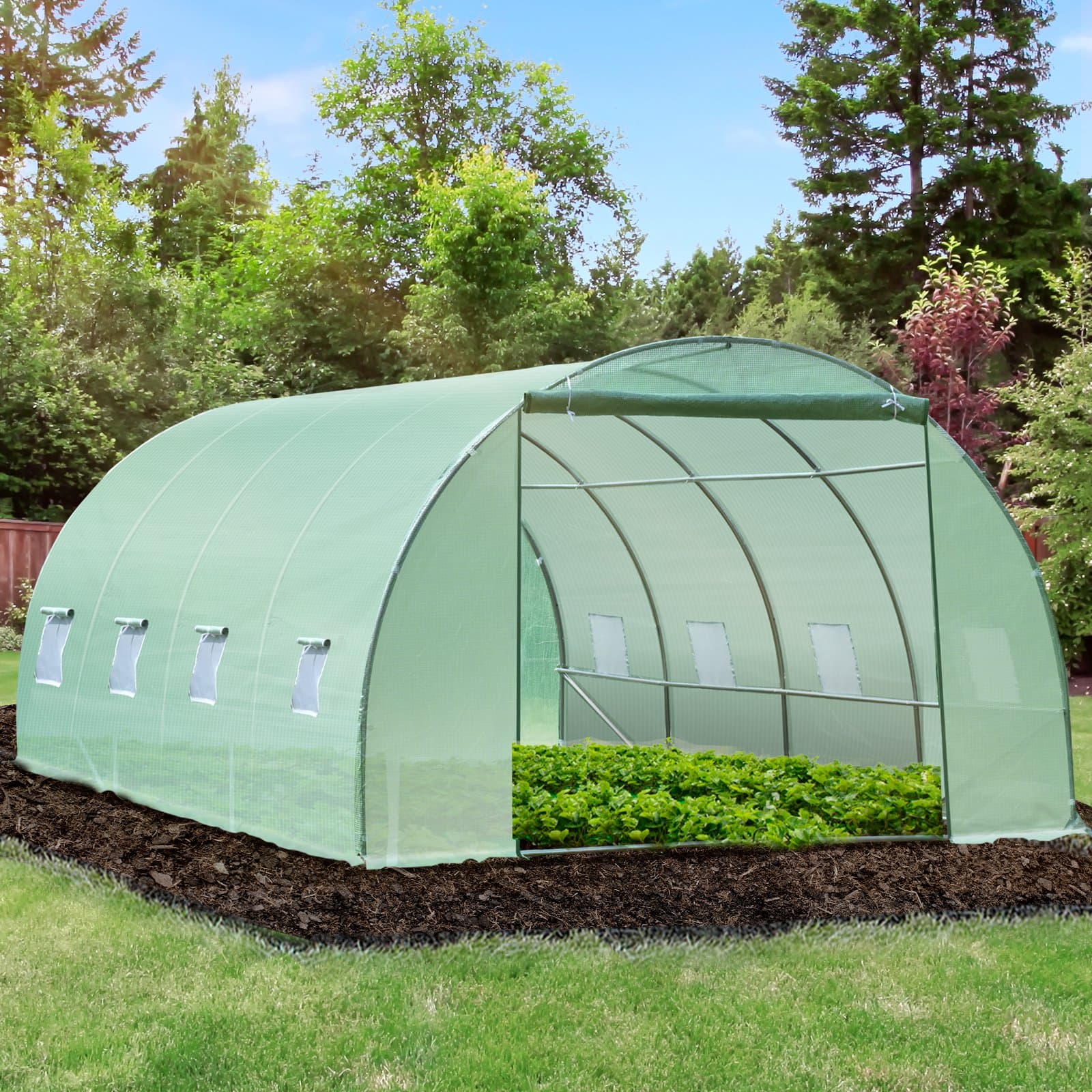 ESTUFA 6X3X2 M PARA HORTA E JARDIM