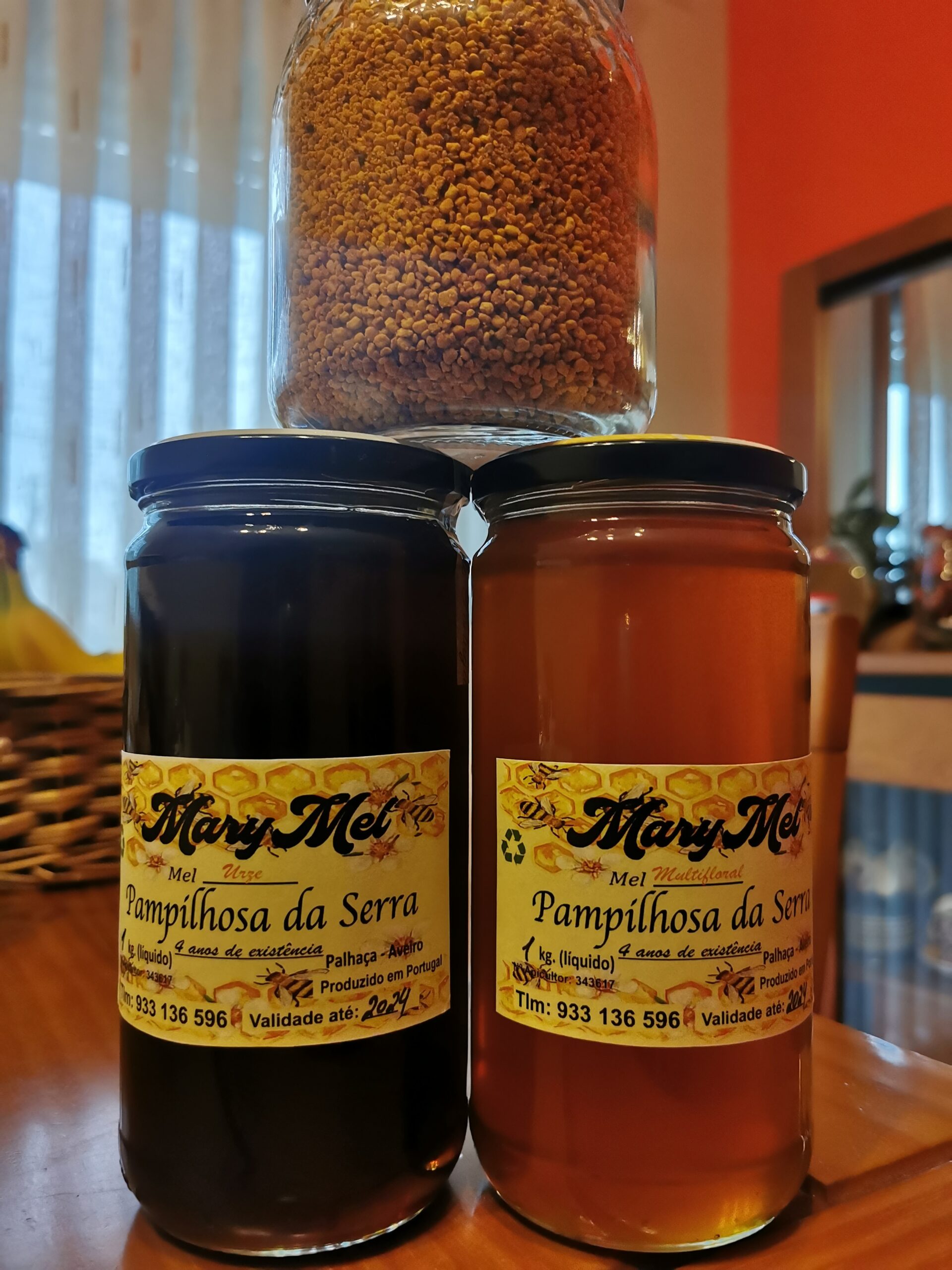 Mel multifloral e favos de mel
