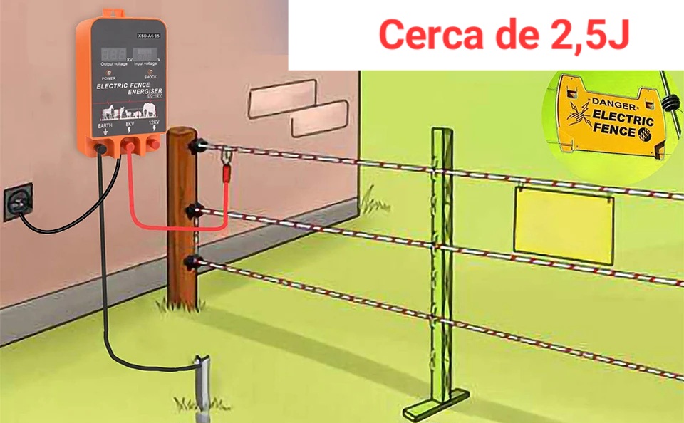 Cerca eletrica 2,5J